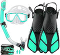 2022 Version Adults Mask Fins Snorkel Set - Clear View Snorkeling Kit