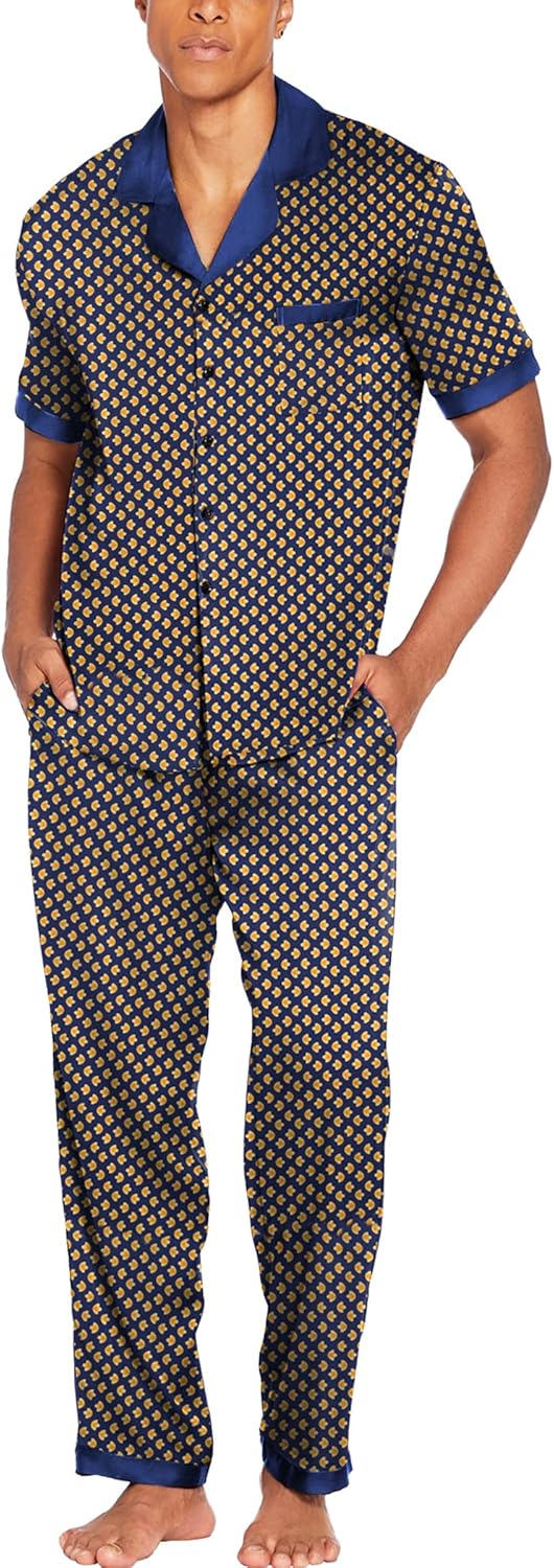 Ekouaer Men Satin Silk Pajamas Set for Ultimate Comfort