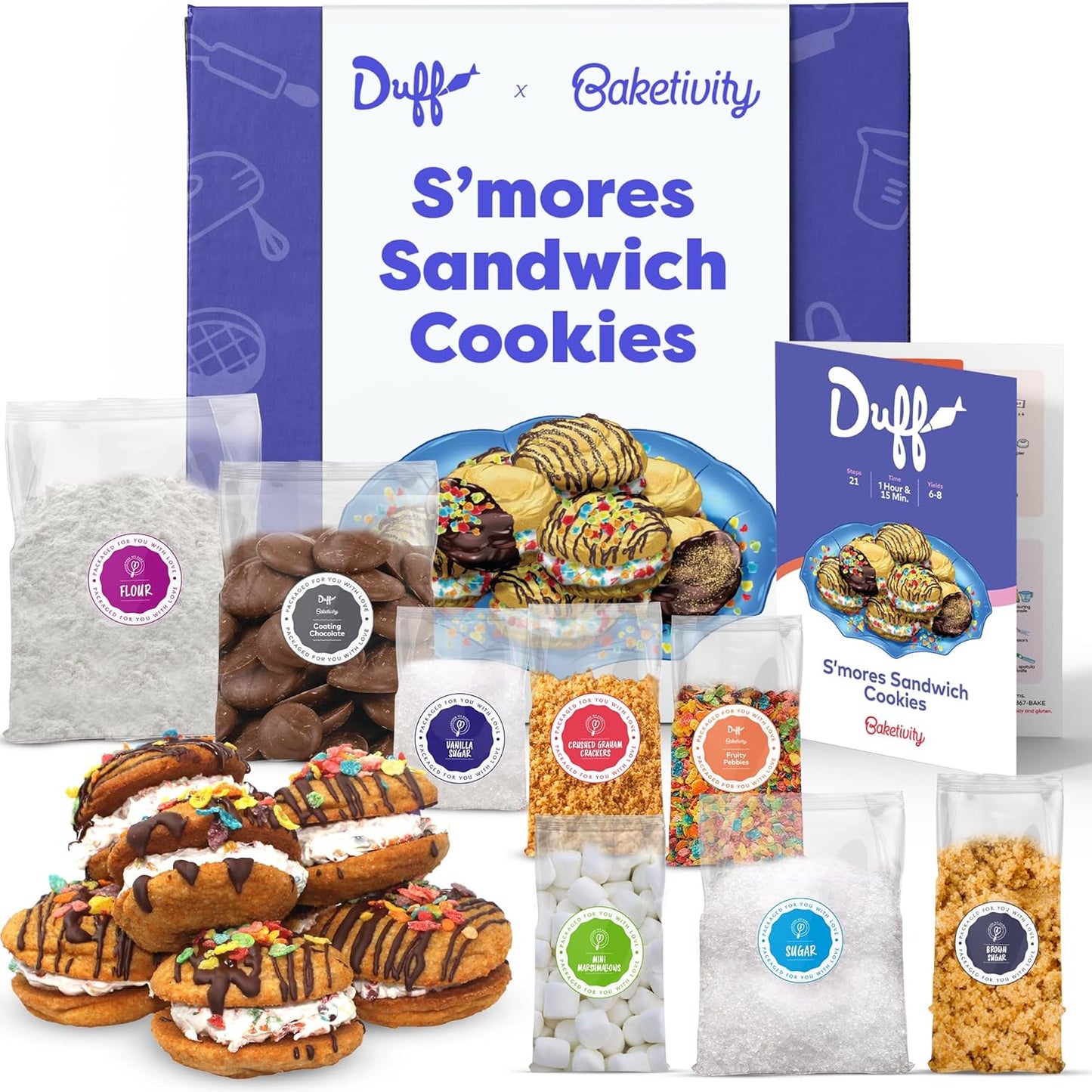 Baketivity Smores Sandwich Cookies Kit for Kids Baking Fun