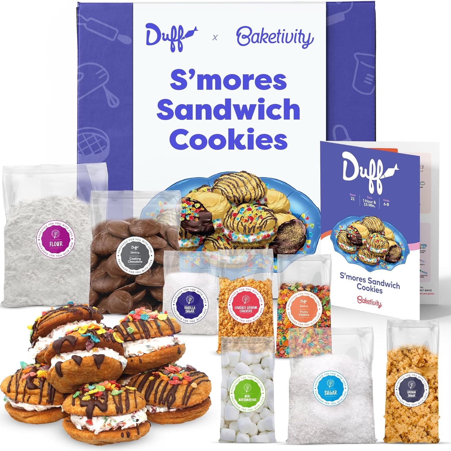 Baketivity Smores Sandwich Cookies Kit for Kids Baking Fun