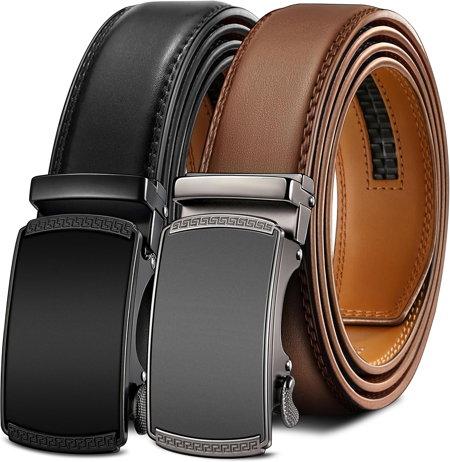 BULLIANT Men Belts 2 Pack Adjustable Ratchet Sliding Design