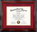 GMFrames 11x14 Diploma Frame with Red Mat - Cherry Wood Finish