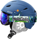 Kids Ski Helmet and Goggles Set - Durable PC Shell Youth Snow Helmet