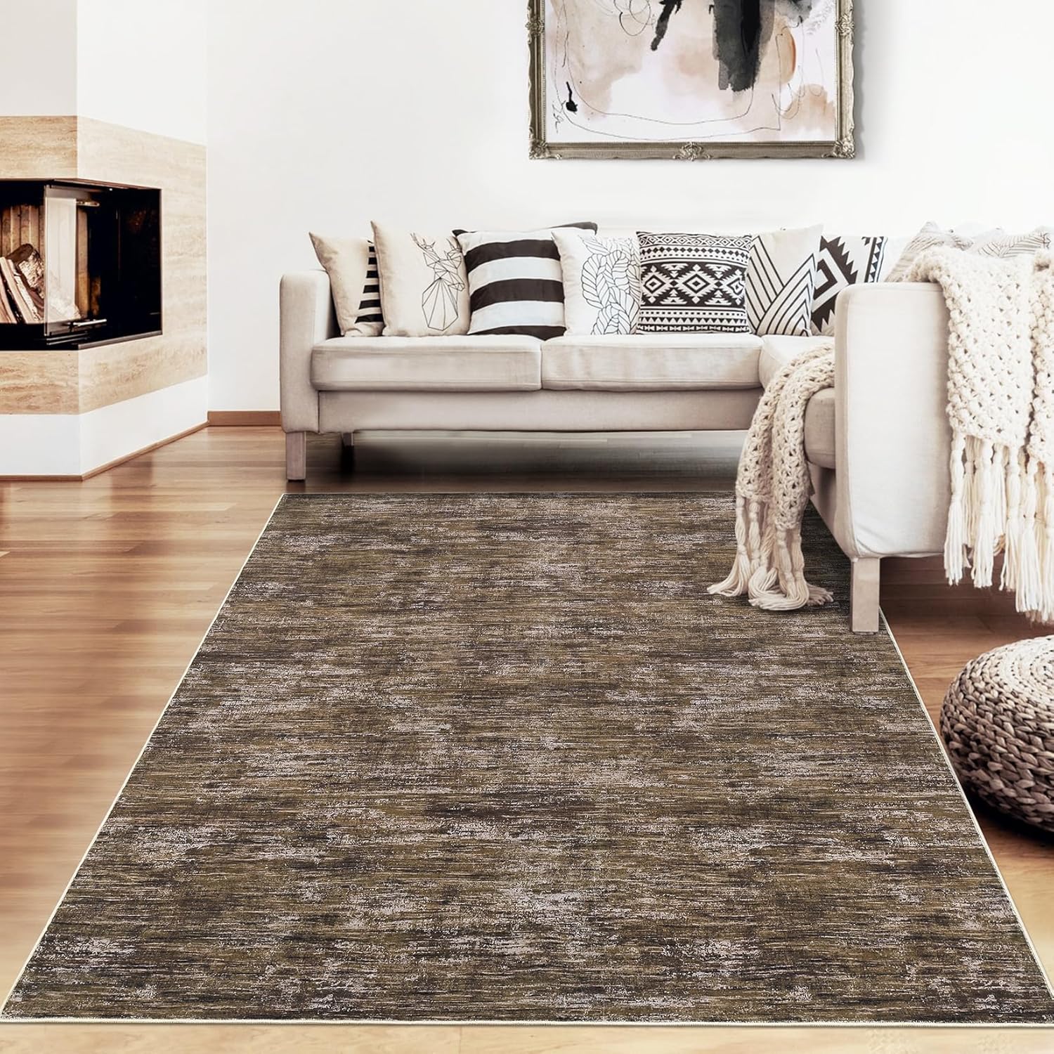6x9 Large Bedroom Area Rug Soft Modern Abstract Design