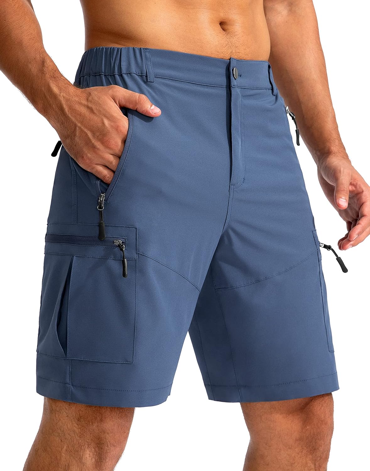 Pudolla Men's Hiking Cargo Shorts 9in Lightweight Outdoor Wear