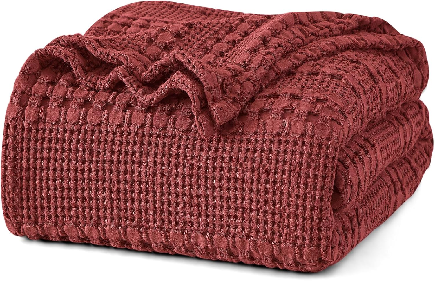 PHF 100% Cotton Waffle Weave Blanket King Size for Cozy Comfort