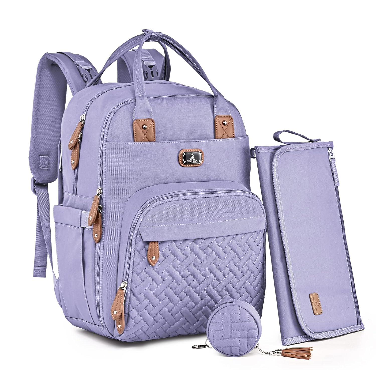 Dikaslon Diaper Bag Backpack with Changing Pad and Straps