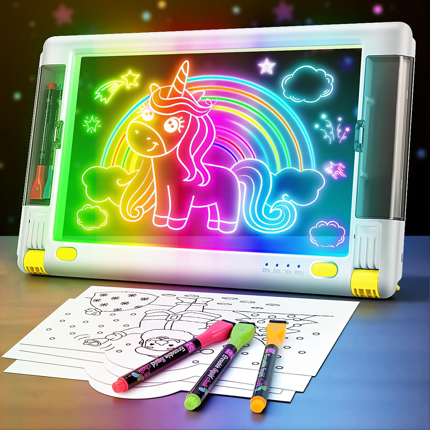 Rechargeable LED Drawing Board with 9 Color Modes for Kids