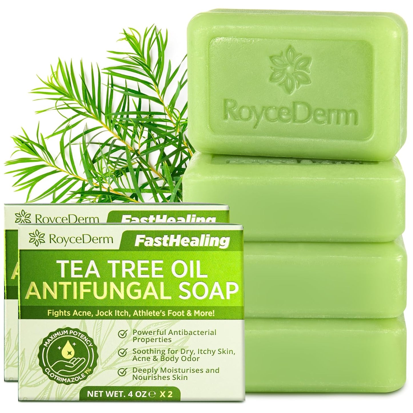 Roycederm Tea Tree Soap for Acne, Athlete's Foot & More