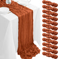 Terracotta Table Runner 12Pack 35x120in - Rustic Boho Dining Linen