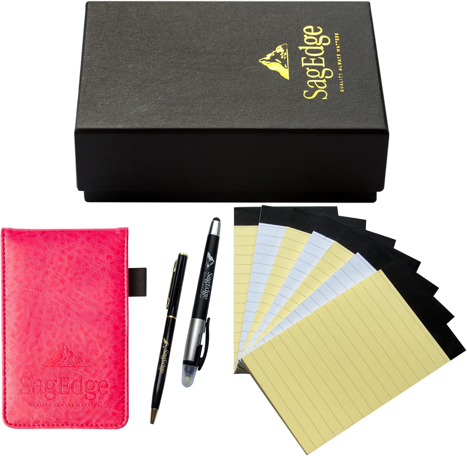 SagEdge Mini Notepad Set: Elegant, Multifunctional & Pink Spotted!