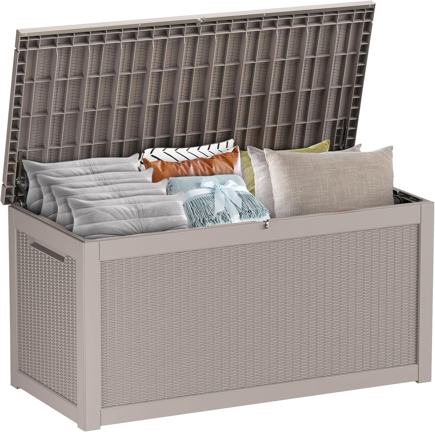 260 Gallon Large Deck Box for Outdoor Storage and Organization
