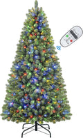 SHareconn 7ft Prelit Classic Spruce Christmas Tree - Lush, Multi-Mode