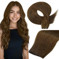 Full Shine Genius Weft Hair Extensions Medium Brown 18in - Natural