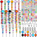 Garden Stake DIY Fairy Wand Kit 236 Pcs - Colorful Beaded Plant Stakes