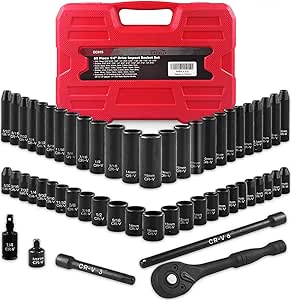 EACELIY 55pcs 1/4in Impact Socket Sets for Every Mechanic