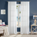 Blue and White Striped Curtains 90in Length - Light Filtering