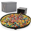 Kids Toy Box Chest Storage with Lid and Big Play Mat - Easy Clean-up