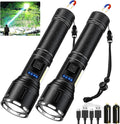 Rechargeable Magnetic Flashlights High Lumens - Super Bright 2 Pack