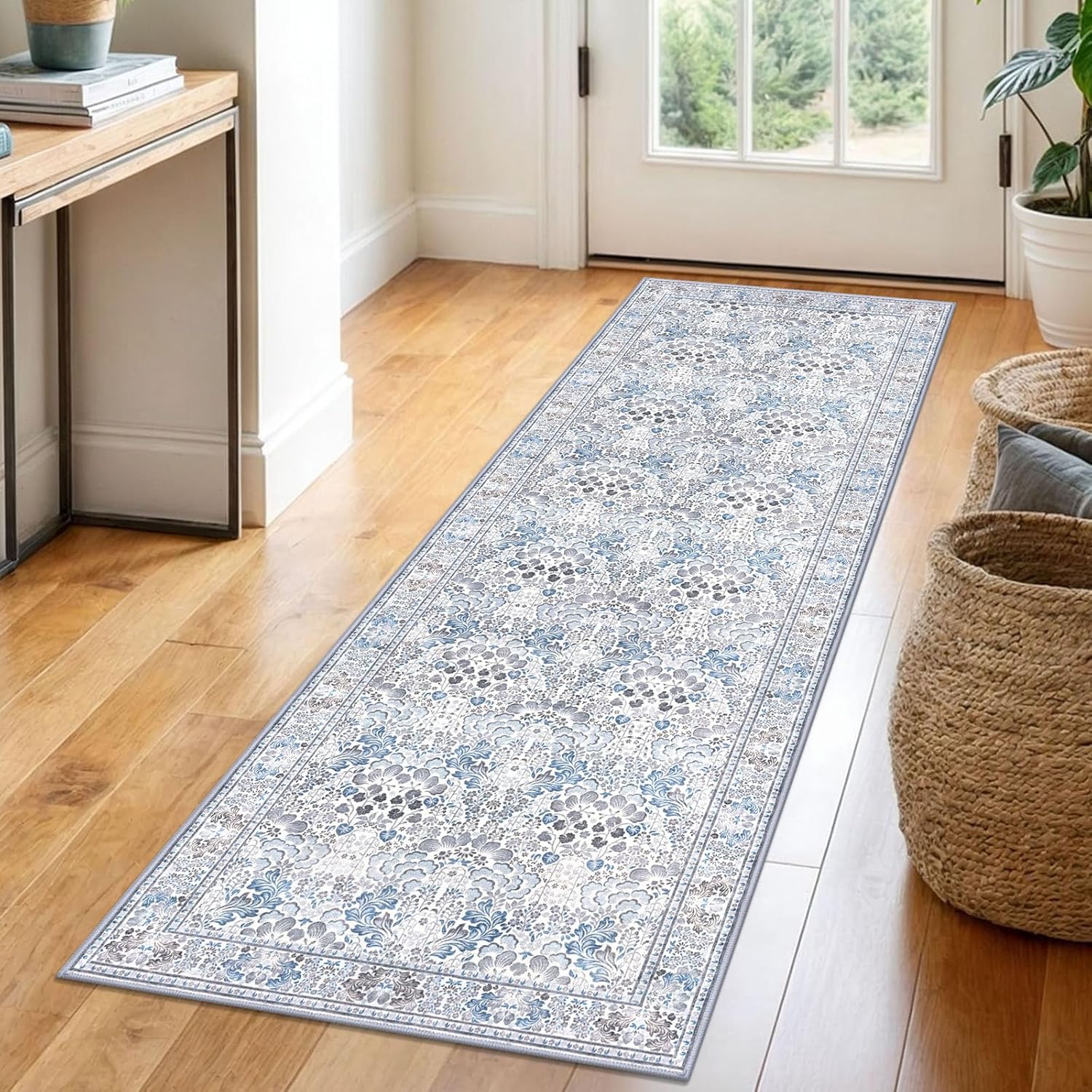 2x6 Washable Runner Rug for Hallways, Soft Modern Kitchen Rug