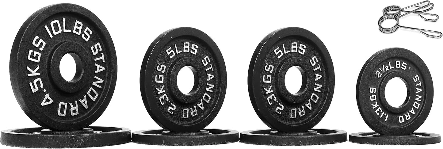 Olympic Cast Iron Plate Set for Strength Training and Weightlifting