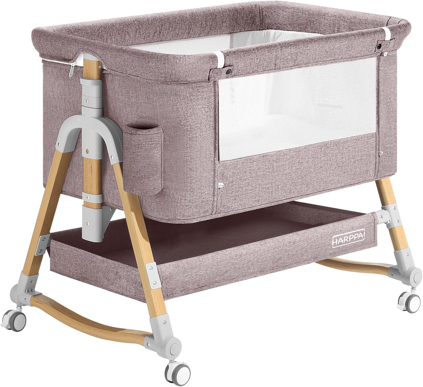 HARPPA Cuddly Bassinet: 3 in 1 Baby Bedside Sleeper with Wheels