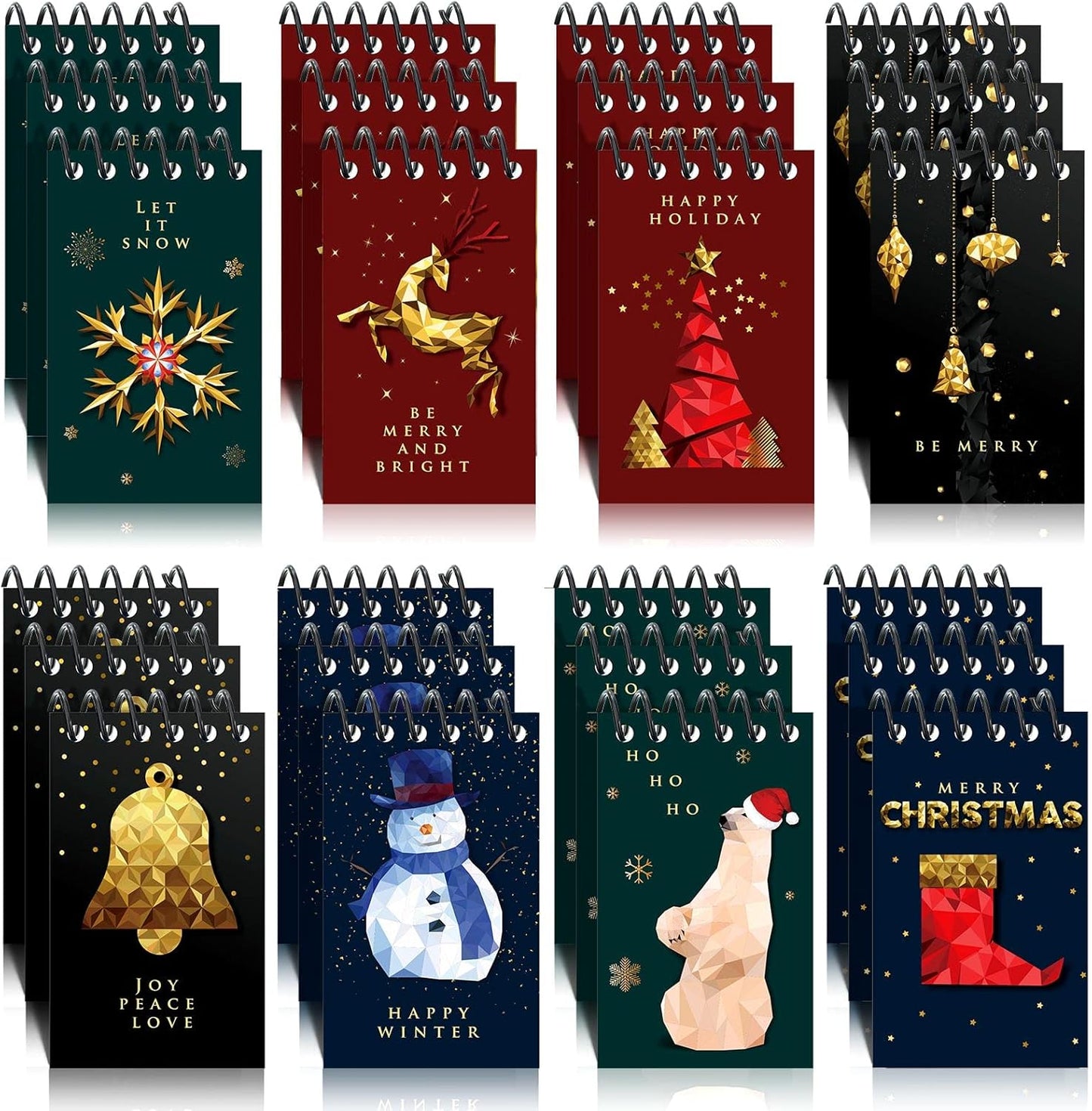 Santa Spiral Mini Notebooks - 24pcs Xmas Gift Set