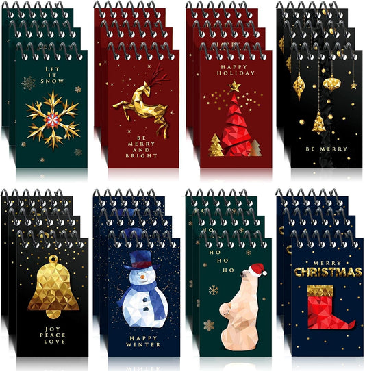 Santa Spiral Mini Notebooks - 24pcs Xmas Gift Set