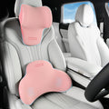 Pink Lumbar Support and Neck Pillow for Car and Office - Memory Foam