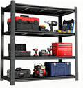 Garage Shelving Unit 4-Tier 45.28in Wide Black - Heavy Duty