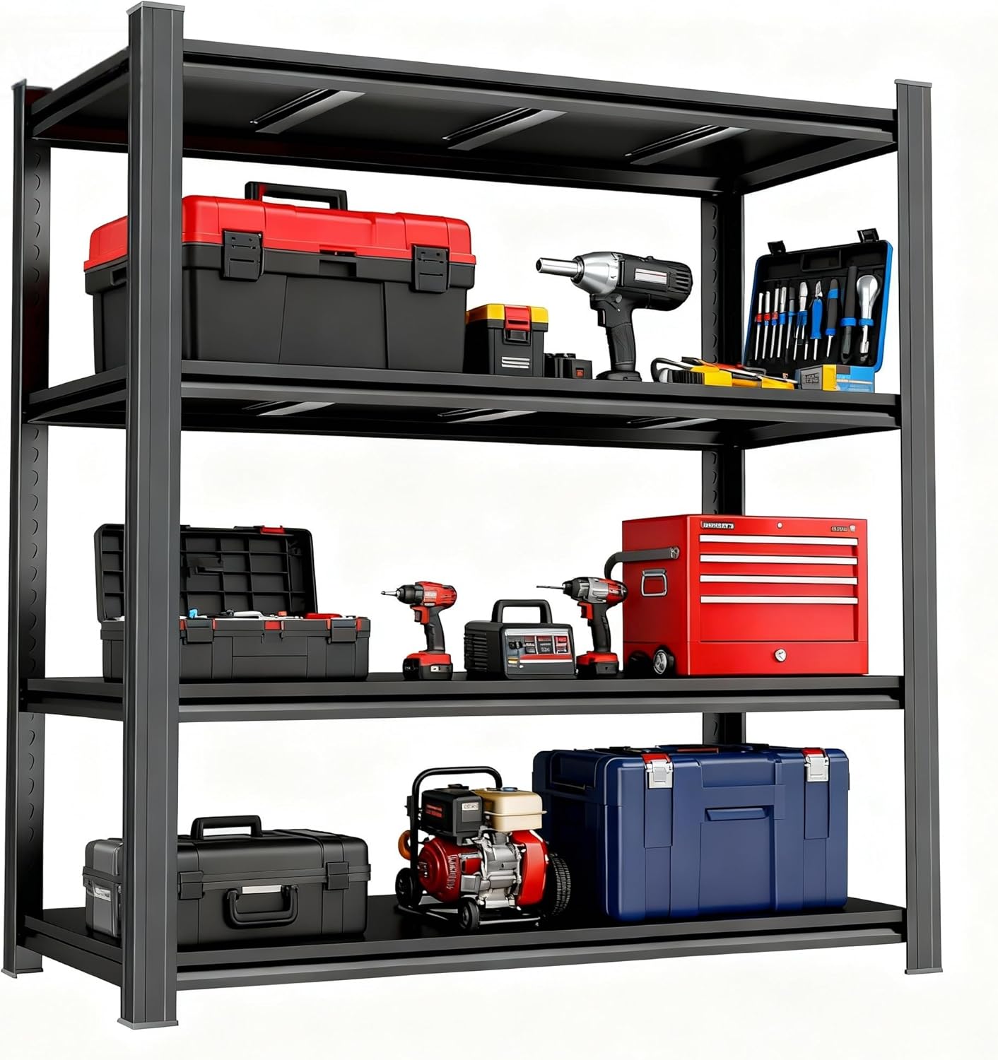 Heavy Duty Garage Shelving Unit for Tools and Equipment Storage