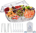 LIMOEASY Chilled Serving Tray 15in Party Platter - 4 Compartment