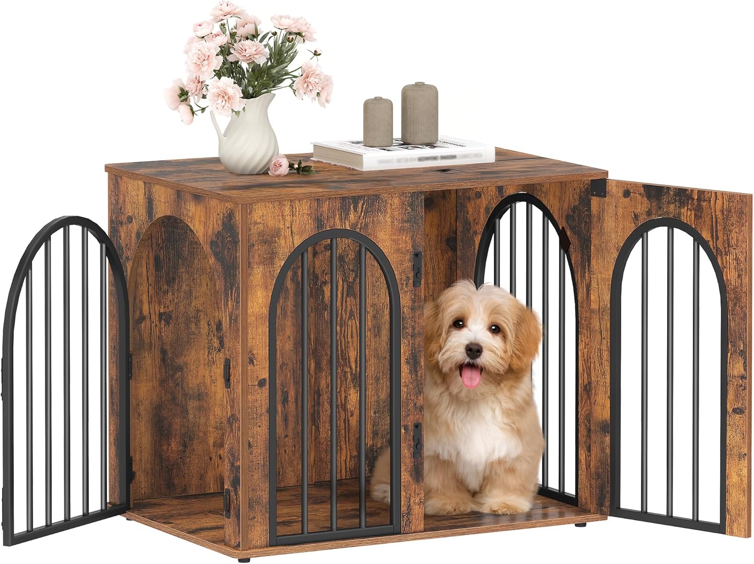Hzuaneri 26.8ft' Wooden Dog Crate Furniture for Small Dogs
