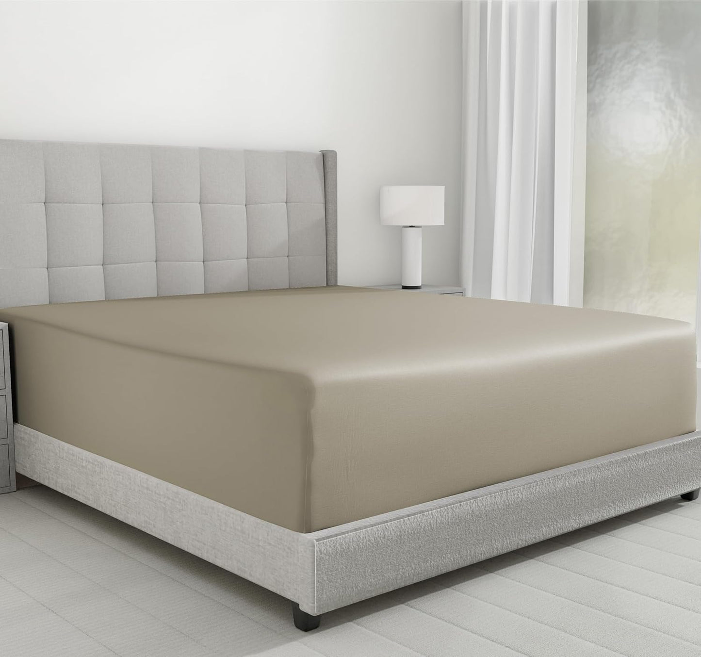 Luxurious King Size Fitted Sheet - 100% Cotton, 600 Thread Count