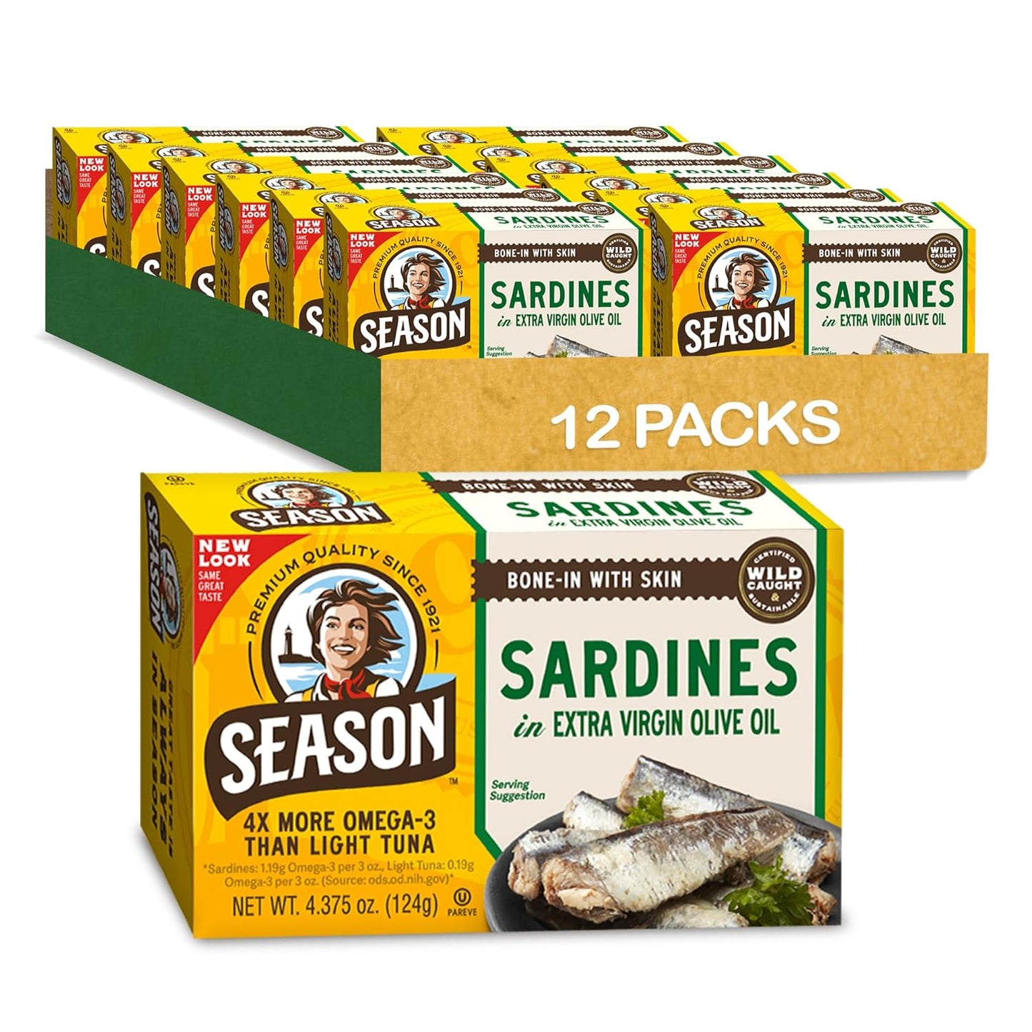 Season Sardines in Extra Virgin Olive Oil - Wild Caught Protein