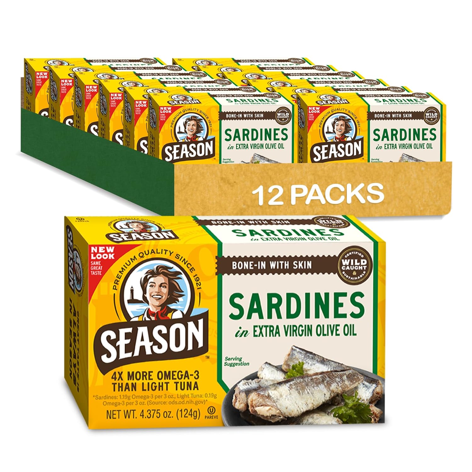 Season Sardines in Extra Virgin Olive Oil - Wild Caught Protein