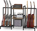 Guitar Stand 6 Space with 3-Tier Shelf - Multi Guitar Rack