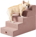 Dog Stairs for High Bed 22.5 in 5-Step Pet Steps - Non-Slip Pink
