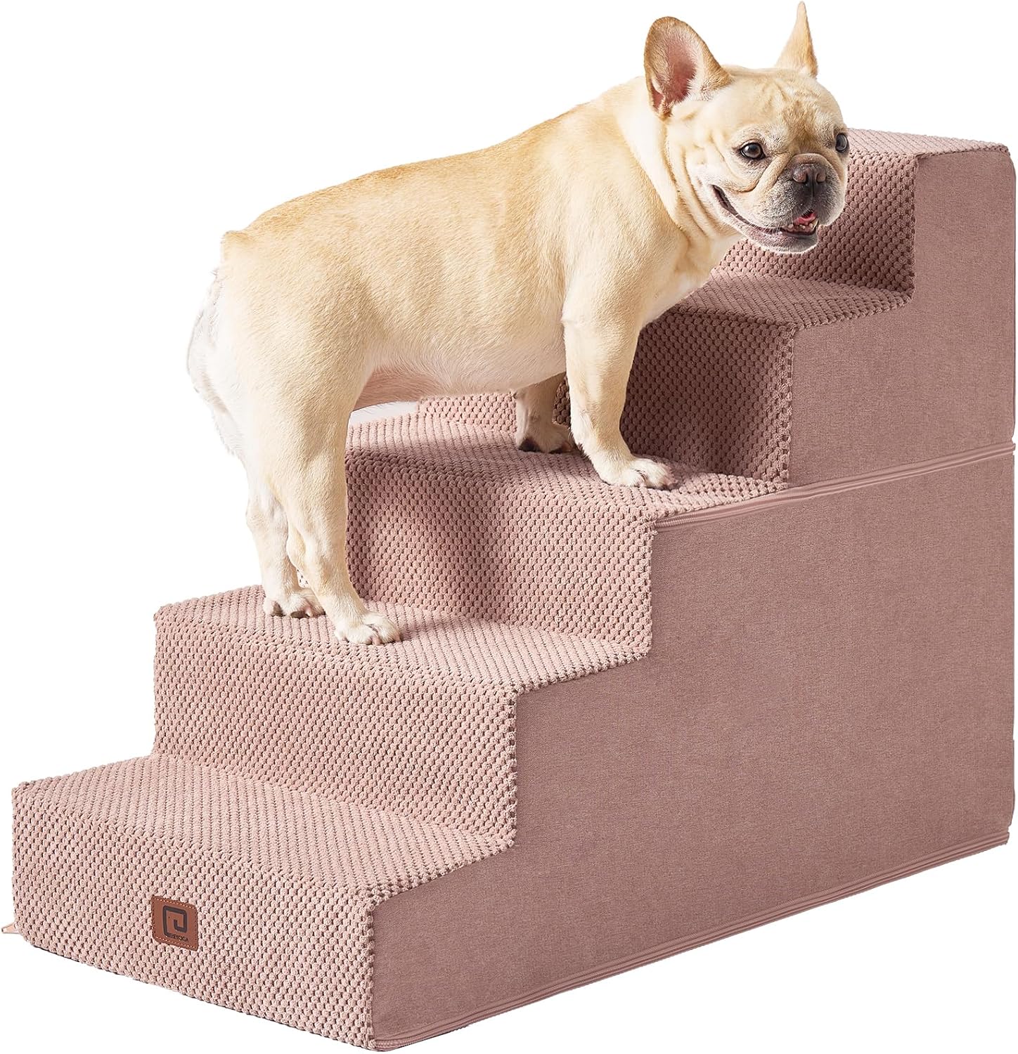 EHEYCIGA Dog Stairs for High Bed - 5-Step Pet Steps in Pink