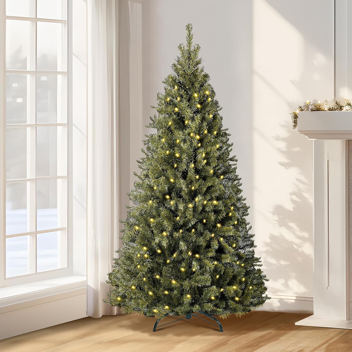 6ft Pre-Lit Christmas Tree with Warm White & Multi-Color Lights