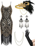 Women's 1920s Sequin Fringe Flapper Dress - Gatsby Party Ready
