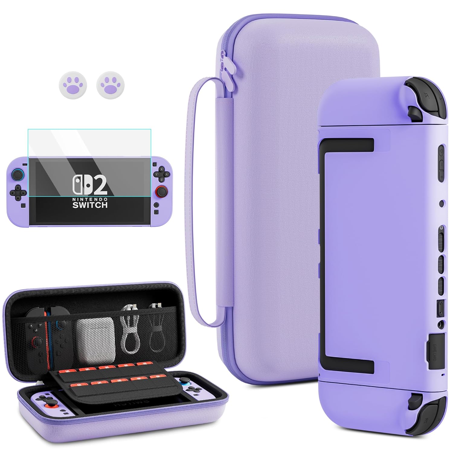 RHOTALL Purple Carrying Case for Nintendo Switch 2 - Travel Ready