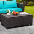 Rattaner Outdoor Storage Table Wicker Patio Coffee Table - Durable