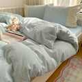 Lace Duvet Cover Twin Blue Plaid Gingham - Soft Cozy Dorm Set