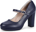 Mary Jane Platform Heels Pumps - Stable 4in Chunky Block Heels