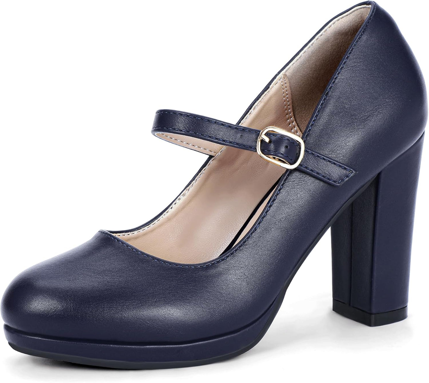 IDIFU Mary Jane Shoes Closed Toe Heels for Women Fashion
