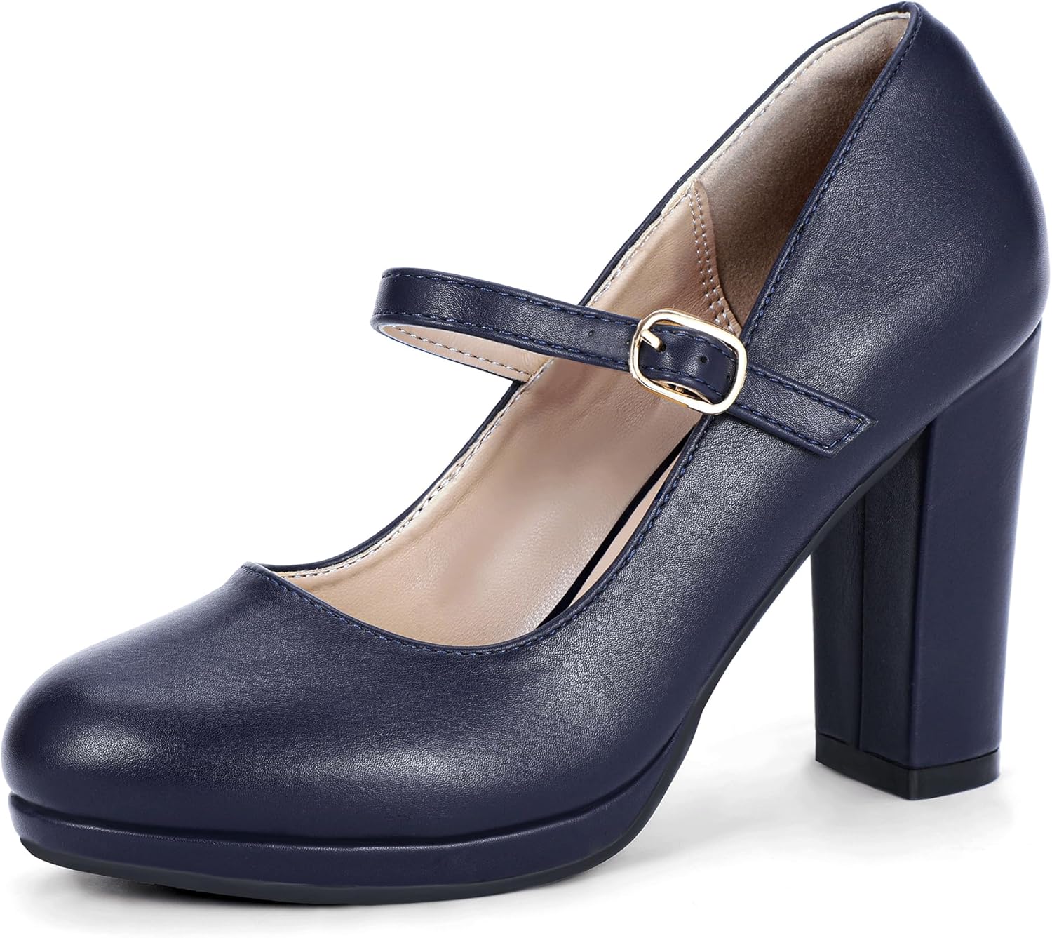 IDIFU Mary Jane Shoes Closed Toe Heels for Women Fashion