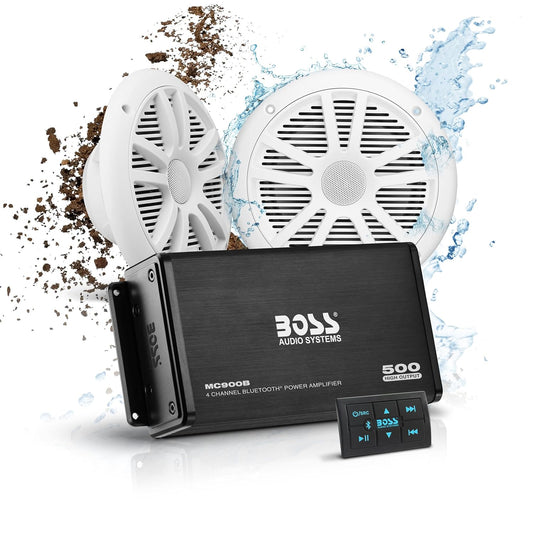 500W Marine Speaker & Amp Combo - Waterproof, Bluetooth, High Output