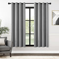 Blackout Grey Solid Curtains 72 in 2 Panels - Full Room Darkening