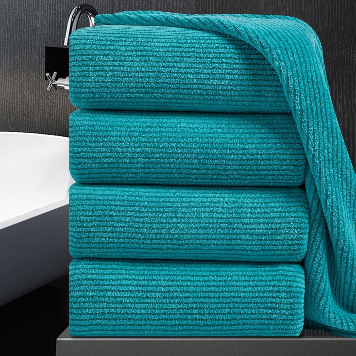 Oversized Bath Towel Set 4 Piece Ultra Soft Fluffy Luxury